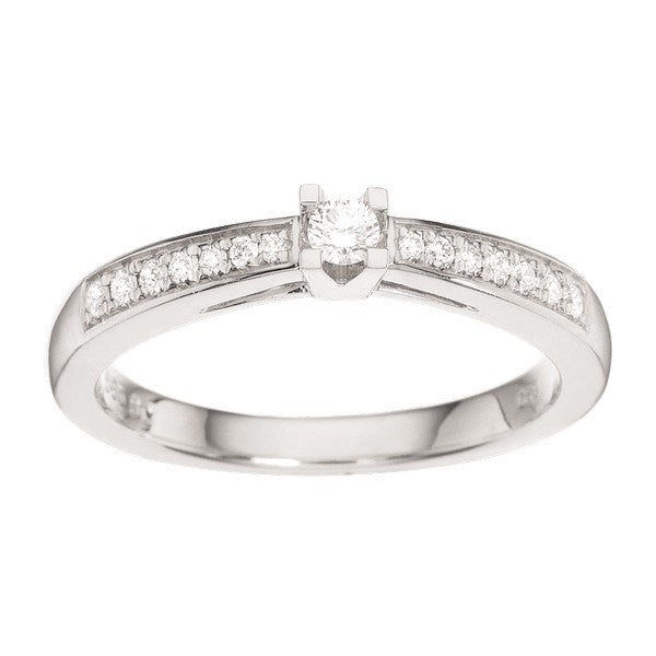 Kleopatra Queen ring i 14 kt hvidguld med diamanter (0,15–0,53 ct)